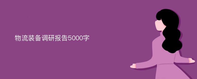 物流装备调研报告5000字