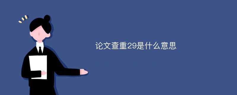 论文查重29是什么意思